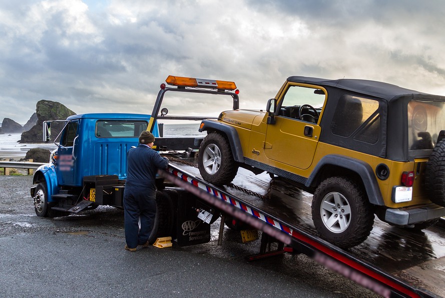 this image shows truck towing services in Newton, MA